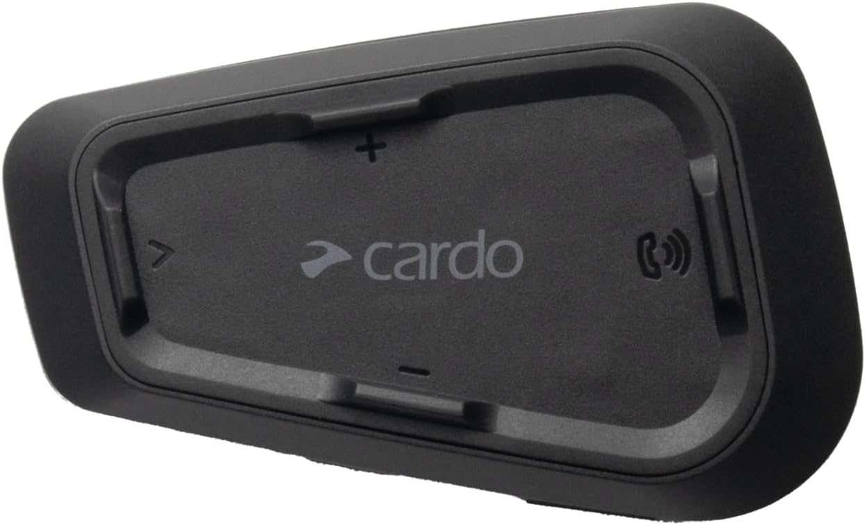 Cardo Systems Spirit Motorcycle Bluetooth Communication Headset, 2-Way Bluetooth, Thin 32mm Speakers, Waterproof, Universal Connectivity - Single Pack