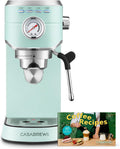 CM5418 Compact Espresso Machine with Milk Frothing Steam Wand | Stainless Steel, 20-Bar Pump, Built-in Pressure Gauge, Powerful Steam Wand for Cappuccino Latte for Home, 34oz Water Tank